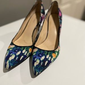 Elise floral watercolor Nine West heels